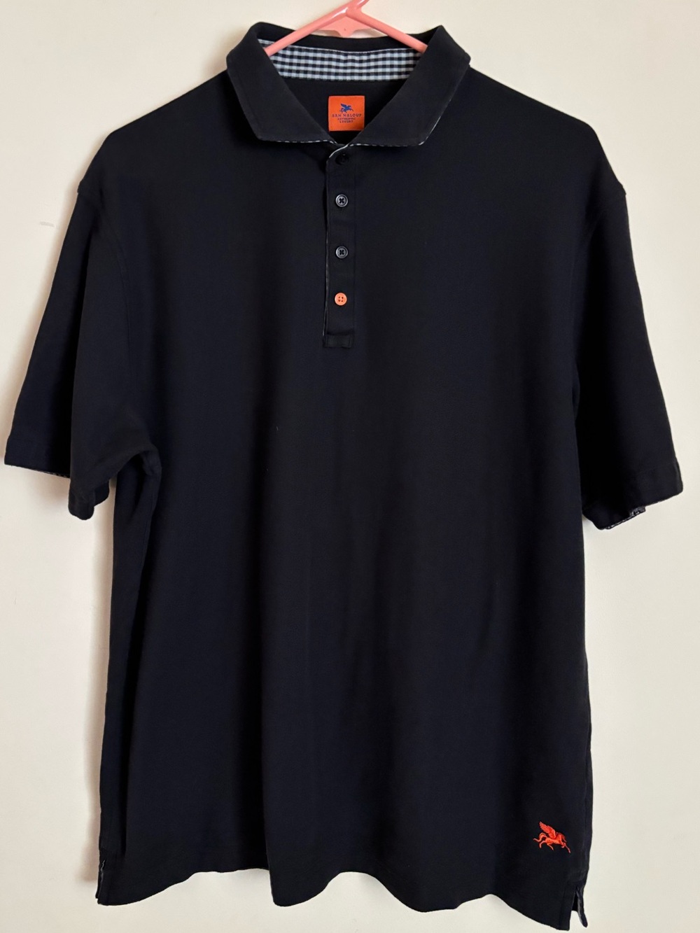 Sam Malouf Men's Black Polo Shirt - Sport fit Short Sleeve 100%cotton
